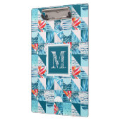 Tropisches aquamarines geometrisches abstraktes klemmbrett (Links)