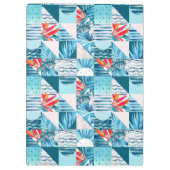 Tropisches aquamarines geometrisches abstraktes klemmbrett (Rückseite)