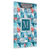 Tropisches aquamarines geometrisches abstraktes klemmbrett (Rechts)