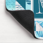 Tropisches aquamarines geometrisches abstraktes mousepad (Ecke)