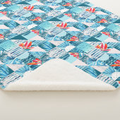 Tropisches aquamarines geometrisches abstraktes sherpadecke (3/4)