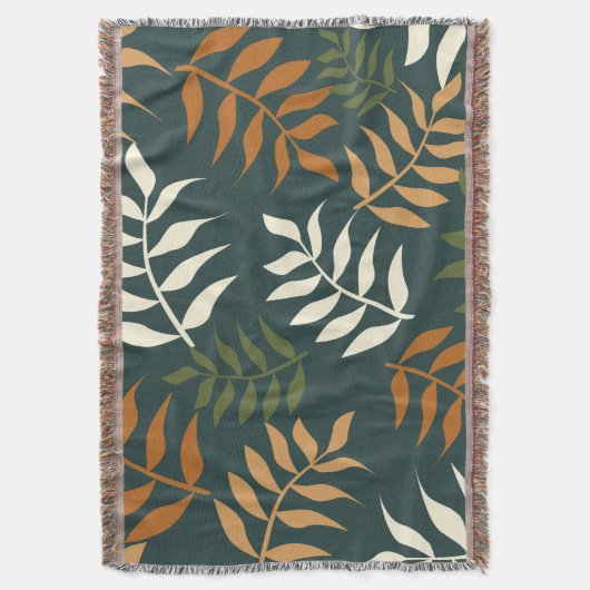 Tropisches Aquamarines Leaf Vector Muster Decke (Vorderseite Vertikal)