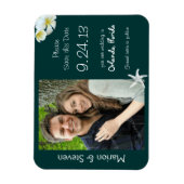 Tropisches Aquamarines Save the Date flaches Foto  Magnet (Vertikal)