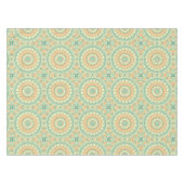 Tropisches Aquamarines und Orange Mandala Muster Tischdecke (Vorderseite (Horizontal))