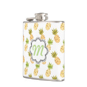 Tropisches Aquarell-Ananas-Muster Flachmann (Links)