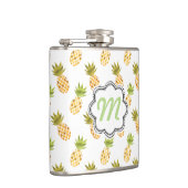 Tropisches Aquarell-Ananas-Muster Flachmann (Rechts)