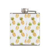 Tropisches Aquarell-Ananas-Muster Flachmann (Rückseite)