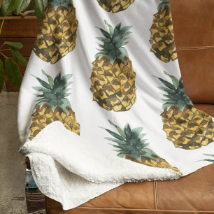 Tropisches Aquarell-Ananas nahtloses Muster Sherpadecke