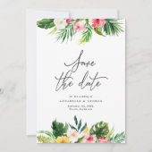 Tropisches Aquarell-Blumen-Save-the-Date Save The Date (Vorderseite)