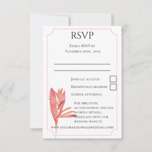 Tropisches Aquarell exotisches botanisches Blattwe RSVP Karte