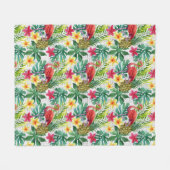 Tropisches Aquarell Fleecedecke (Vorderseite (Horizontal))