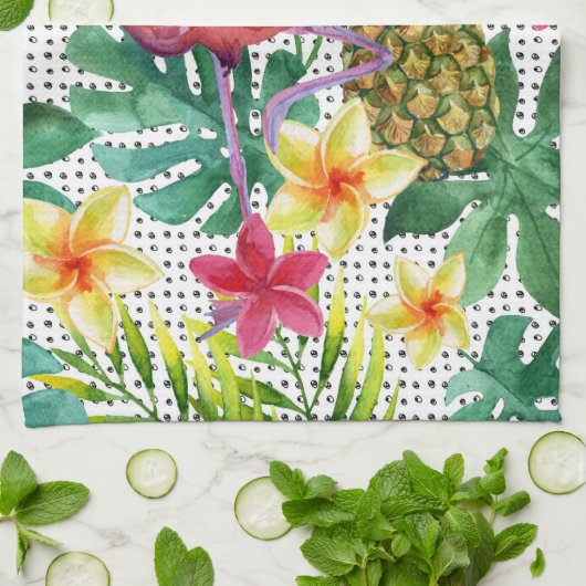 Tropisches Aquarell Handtuch (Gefaltet)