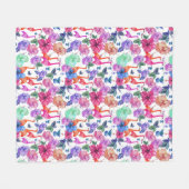 Tropisches Aquarell-Muster Fleecedecke (Vorderseite (Horizontal))