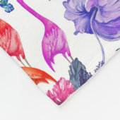 Tropisches Aquarell-Muster Fleecedecke (Ecke)