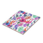 Tropisches Aquarell-Muster Fliese (Seite)