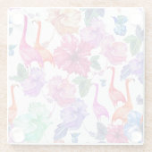 Tropisches Aquarell-Muster Glasuntersetzer (Rückseite)