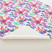 Tropisches Aquarell-Muster Sherpadecke (3/4)