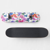 Tropisches Aquarell-Muster Skateboard (Horizontal)