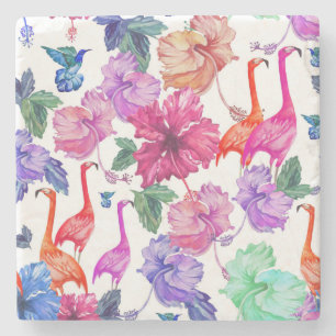 Tropisches Aquarell-Muster Steinuntersetzer