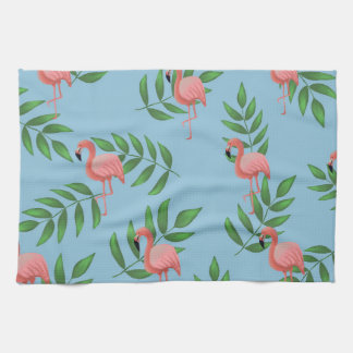 Tropisches Aquarell Rosa Flamingo Geschirrtuch