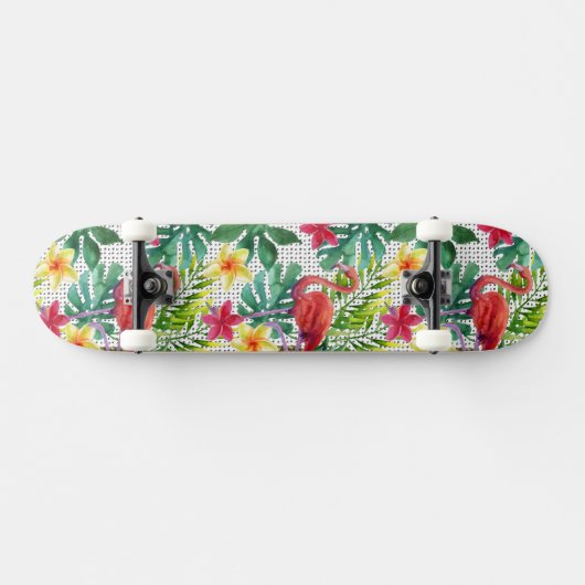 Tropisches Aquarell Skateboard (Horizontal)