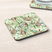Tropisches Aquarell-Trägheits-Muster Getränkeuntersetzer (Linke Seite)