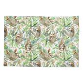 Tropisches Aquarell-Trägheits-Muster Kissenbezug (Rückseite-Links)