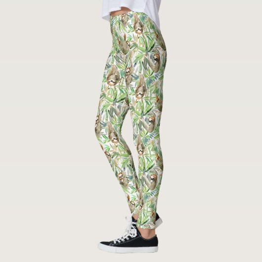 Tropisches Aquarell-Trägheits-Muster Leggings (Links)