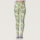 Tropisches Aquarell-Trägheits-Muster Leggings (Vorderseite)