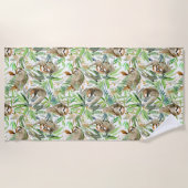 Tropisches Aquarell-Trägheits-Muster Strandtuch (Vorderseite)