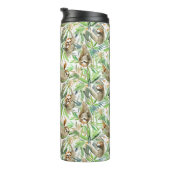 Tropisches Aquarell-Trägheits-Muster Thermosbecher (Nach rechts gedreht)