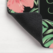 Tropisches Aquarellmuster mit Monogramm Mousepad (Ecke)