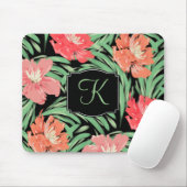 Tropisches Aquarellmuster mit Monogramm Mousepad (Mit Mouse)