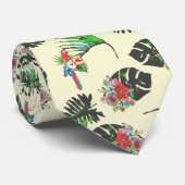 Tropisches Aquarellmuster und Muster für Blätter Krawatte (Gerollt)