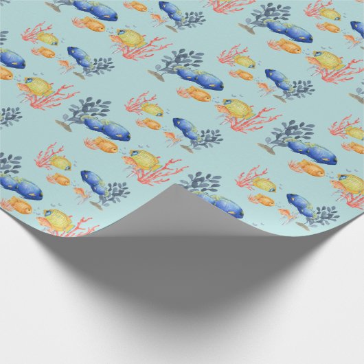 Tropisches Aquarium Geschenkpapier (Ecke)