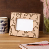 Tropisches Ara Parrot Bird und Leaf Muster Geätzte Rahmen (Links)