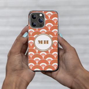 Tropisches Art Deco-Muster mit gewelltem Fächermus iPhone 13 Pro Max Hülle