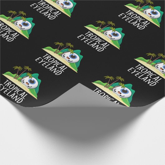 Tropisches Auge Land Funny Island Pun Dark BG Geschenkpapier (Ecke)