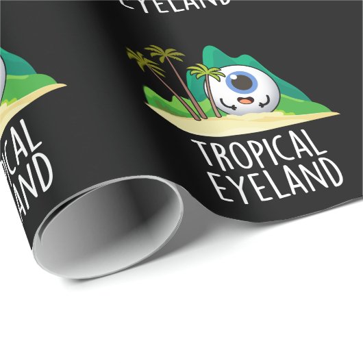 Tropisches Auge Land Funny Island Pun Dark BG Geschenkpapier (Rolleneckpunkt)