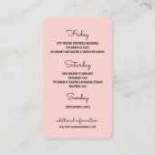 Tropisches Bachelorett-Abzeichen Visitenkarte (Rückseite)