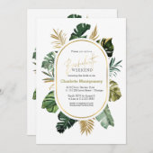 Tropisches Bachelorette Einladung (Vorne/Hinten)