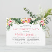Tropisches Bachelorette Flamingo Einladung (Stehend Vorderseite)