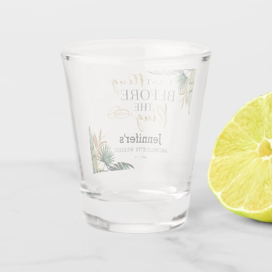 Tropisches Bachelorette Schnapsglas (Rückseite)