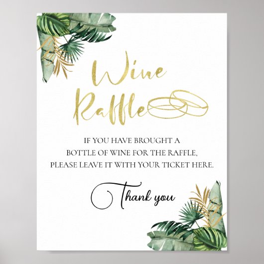 Tropisches Bachelorette Tafelschild Poster (Vorne)