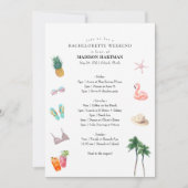 Tropisches Bachelorette Wochenende Einladung (Vorderseite)