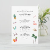 Tropisches Bachelorette Wochenende Einladung (Stehend Vorderseite)