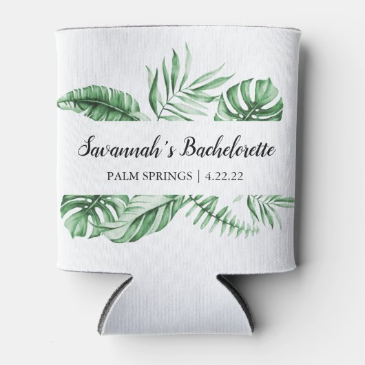 Tropisches Bachelorette-Wochenendmonogramm kann kü Dosenkühler (Vorderseite)