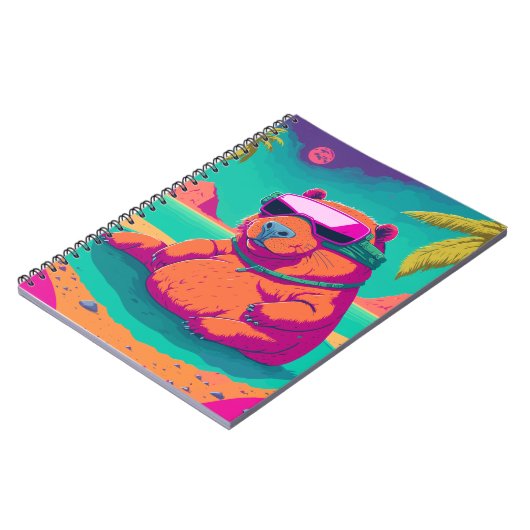 Tropisches Bad Capybara Notizblock (Linke Seite)