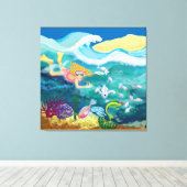 Tropisches Bad Leinwanddruck (Insitu (Holzboden))