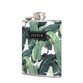 Tropisches Bananen-Blatt-Palme-Vinyl eingewickelte Flachmann (Links)